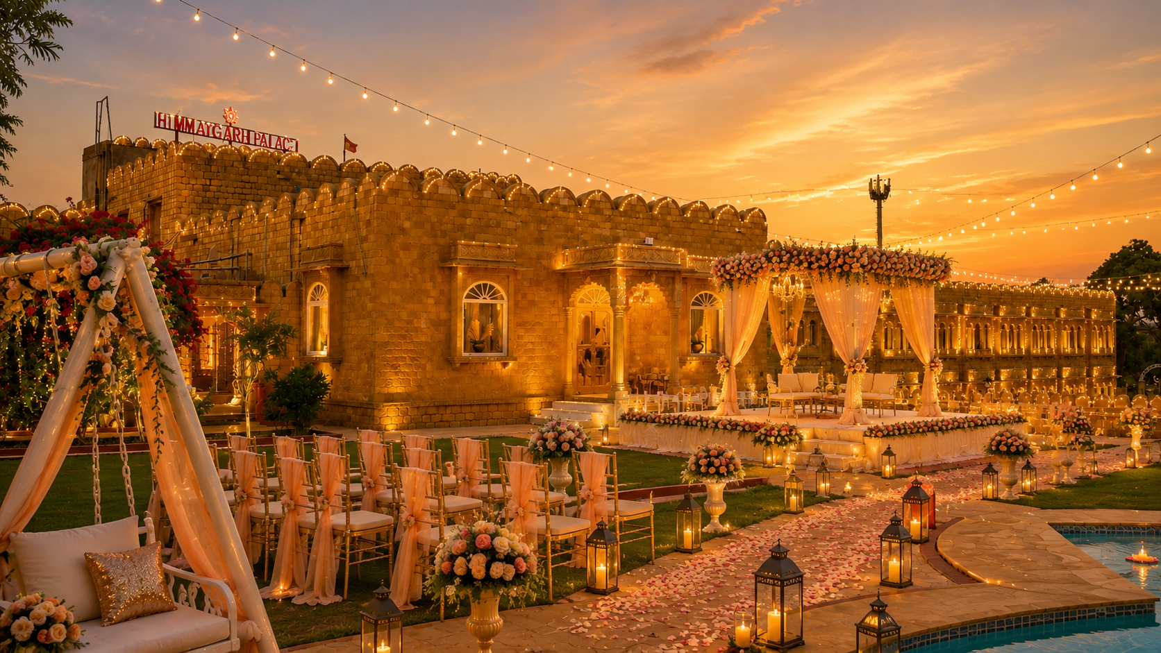 Royal interiors at Himmatgarh Palace
